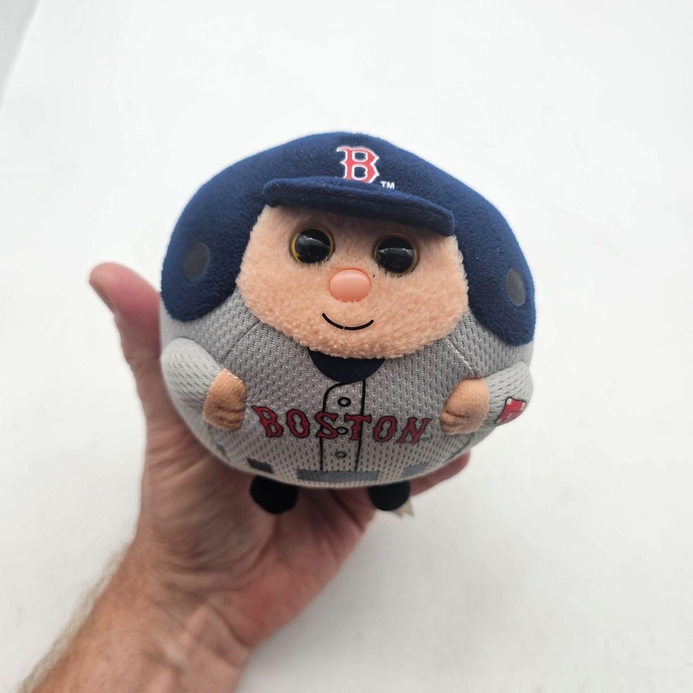 TY Beanie Balz 5" Boston Red Sox Plush Gray Blue MLB Baseball Mascot Round